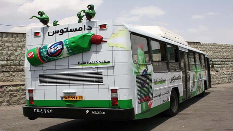 تبلیغات روی اتوبوس شهری